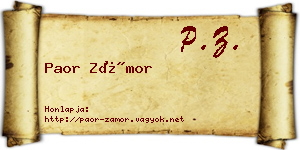 Paor Zámor névjegykártya